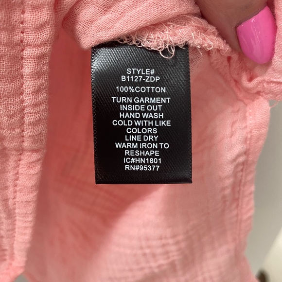 New Sanctuary Pink Button Down Top - Picture 5 of 6